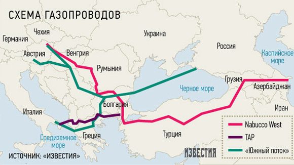 Схема газопроводов