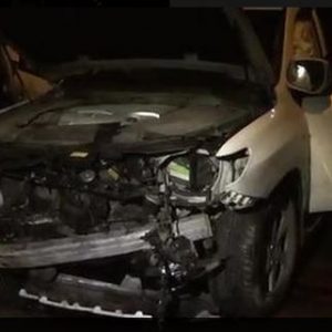 Разбитая машина на улице Байтурсынова